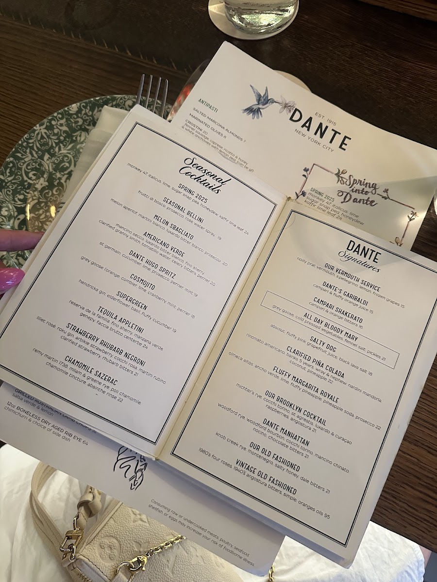 Dante NYC Menu - Image 2